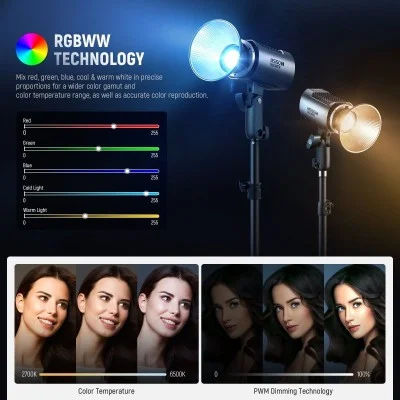 Neewer （10103775）MS150C RGB LED VIDEO LIGHT WITH APP CONTROL (UK) _ black